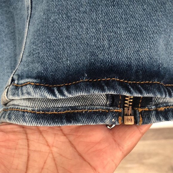 NWT Boyish The Hepburn Medium Wash Zip Front Denim Dress Sz 6 - Picture 7 of 11